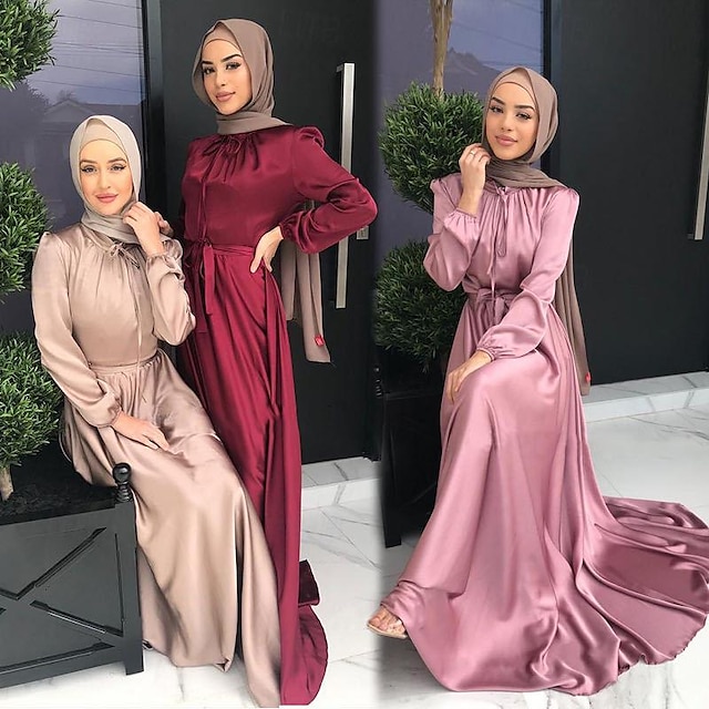  Dame Kjoler Abaya Religiøs Saudi-arabisk Arabisk Muslim Ramadan Voksen Kjole