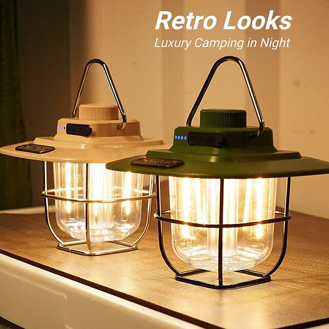  led retro utendørs campinglys led teltlys hestelykter smarte oppladbare bærbare lys for utendørs fotturer camping hjem