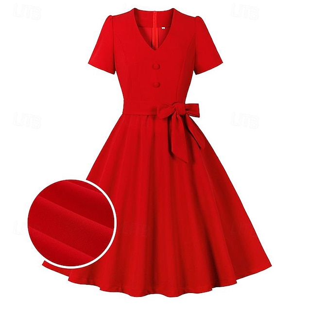  rétro vintage années 1950 robe vintage robe de cocktail robe swing robe évasée femme mascarade fête / robe de soirée