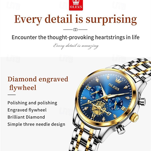  OLEVS Dámské Křemenný Sportovní Obchodní Wristwatch Svítící VODĚODOLNÝ Světový čas Ozdoby Pásek z nerezové oceli Hodinky