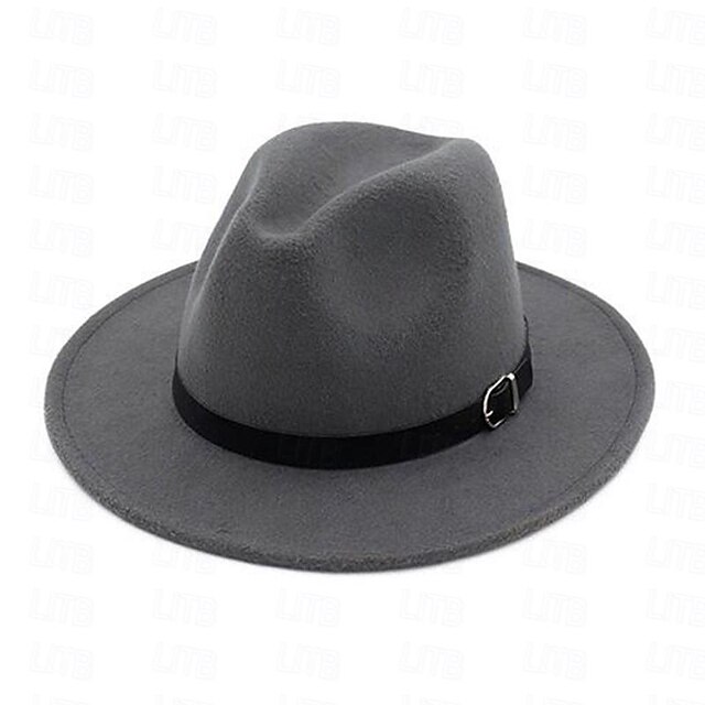  Homens Chapéu Fedora chapéu aba Preto Rosa Clássico Básico Anos 30 Casual Feriado Cor Sólida