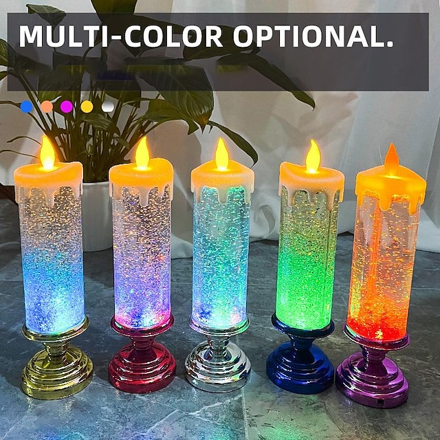 LED-lys fargerik endring dekorativt nattlys krystalllys