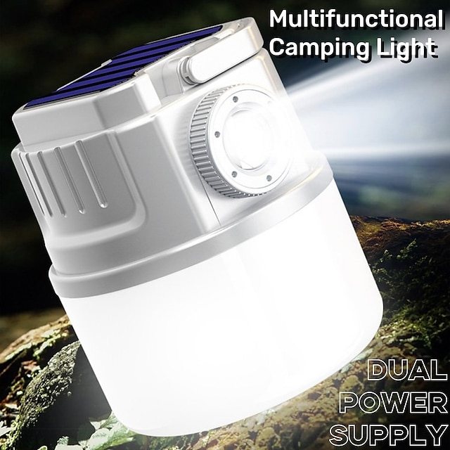  Solar-LED-Camping-Licht-Zeltlampe, wiederaufladbare USB-Glühbirne, tragbare Laternen, Taschenlampe zum Aufhängen, Notfall-Reparatur-Sensorlicht