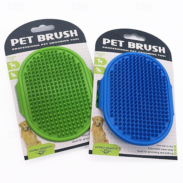  Dog Cat Pets Brushes Grooming Health Care Fur Brush Pet Supplies Special Material Grooming Kits Comb Brush Dog Clean Supply Baths Portable Massage Soft Washable Durable Pet Grooming Supplies Random