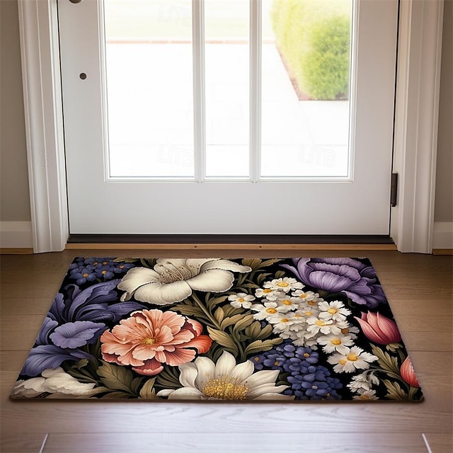  vintage kukkainen ovimatto liukumaton öljynkestävä matto sisäulkomatto makuuhuoneen sisustus kylpyhuonematto sisäänkäynti matto oven matto