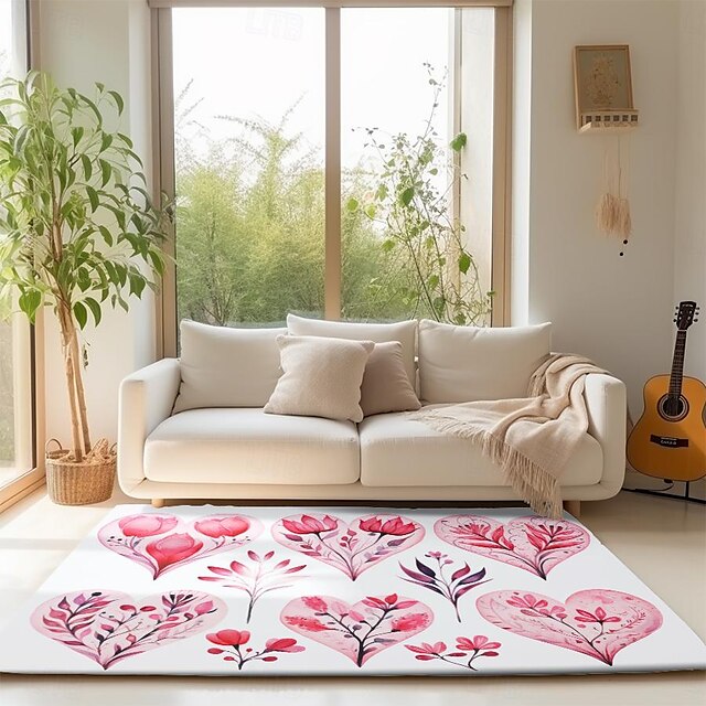  Alfombra de área de corazones rosados alfombra de cocina alfombra antideslizante a prueba de aceite alfombra de sala de estar alfombra interior al aire libre decoración de dormitorio alfombra de baño