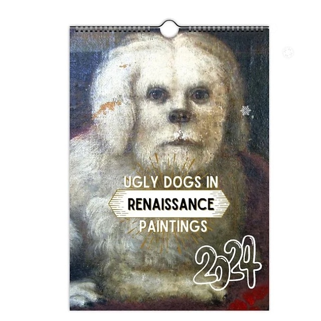  rumien koirien kalenteri 2024 päiväkalenteri hauska erityinen luova paksu tukeva kestävä ruma koira seinäkalenteri