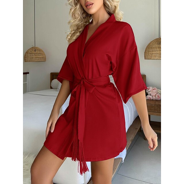  Vuxna Ensfärgat Badrock Pyjamas Nattkläder Onesie-pyjamas Kigurumi pyjamas För Dam Dagliga kläder Casual Tecknad serie