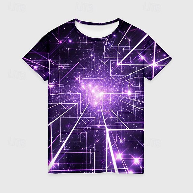  Jungen 3D Graphic Geometrisch T-Shirt Hemd Kurzarm 3D-Druck Sommer Aktiv Sport Modisch Polyester kinderkleidung 3-12 Jahre Rundhalsausschnitt Outdoor Casual Täglich Regular Fit
