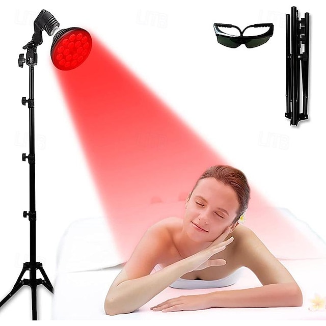  Led Red Light 54w Tripod Light Bulb Physiotherapy Light Par38 Dual Core 660 850nm Red Light Therapy Lamp Near Infrared Combo Bulb for Skin Care, Pain Relief, and Anti-Aging Benefits