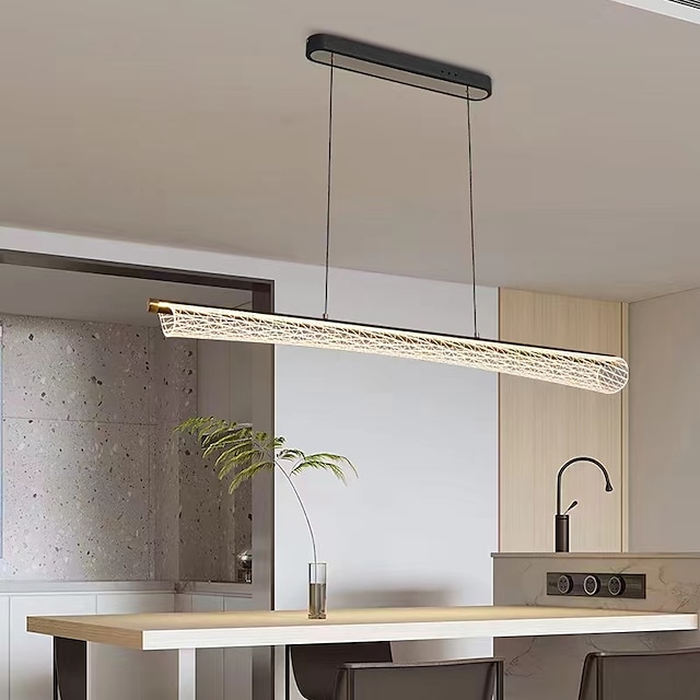  led závěsný akryl moderní světlo plynulé stmívání 3 barva světla 60/90/120cm jednoduchý design hliník stylový ostrůvek minimalistické lakované povrchy moderní severský styl 110-240v