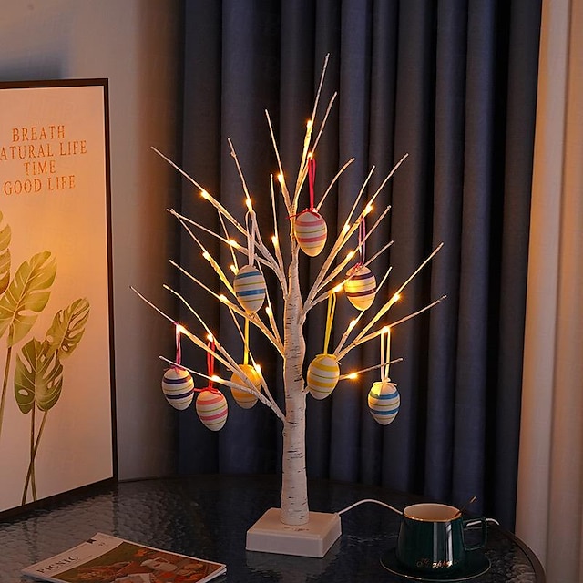  luzes de árvore led ovo de páscoa luzes de decoração para casa