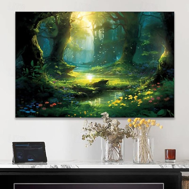  Paesaggio parete arte tela fantasy foresta stampe e poster immagini pittura decorativa su tessuto per soggiorno immagini senza cornice
