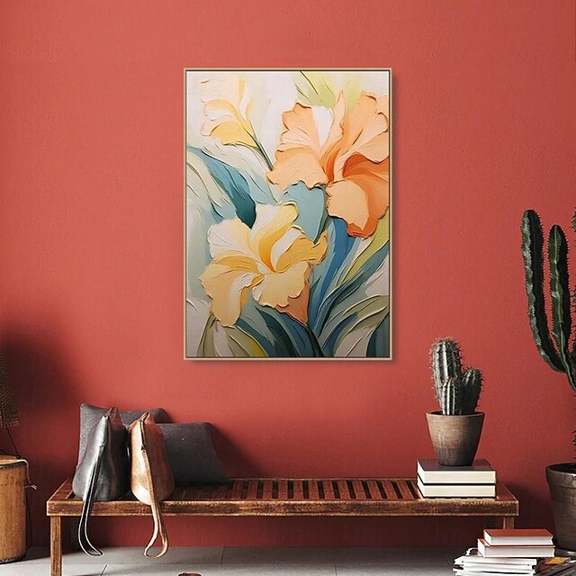 Hand painted 3D Flower oil Painting on Canvas handmade Creamy Textured ...