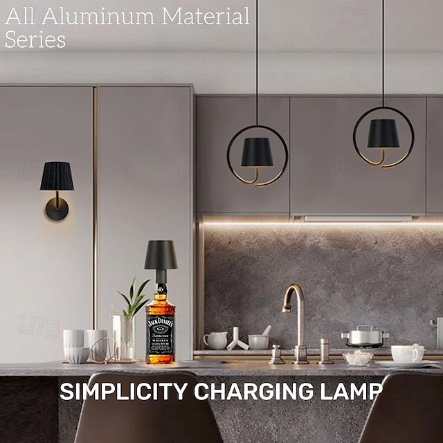  All-Aluminum Lamp Series Wall Lamp LED Rechargeable Touch Restaurant Living Room Atmosphere Chandelier Bar Ktv Wine Bottle Lamp