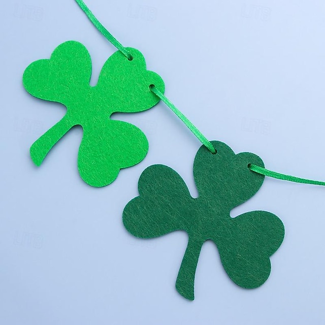  10ks sv. ozdoby na den Patrika zelený jetel banner závěsné ozdoby jetel, pro den svatého Patrika šťastnou irskou párty potřeby, zelená a světle zelená barva závěsná dekorace