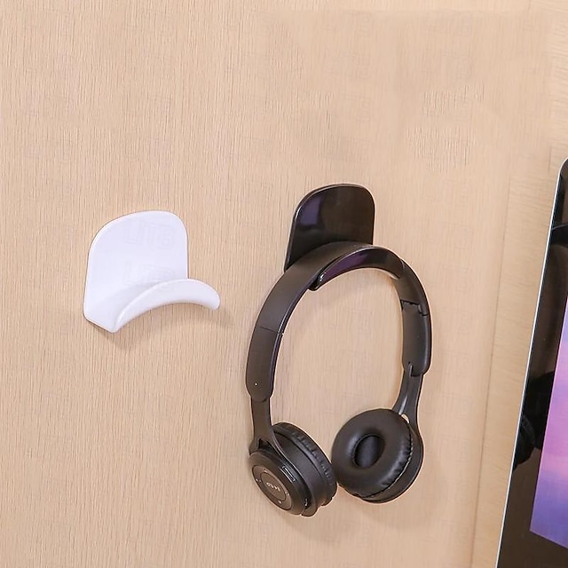  Microphone Stand Headphone Bracket Storage Hook Dormitory Wall-mounted Computer Headset Holder Earphone Display Holder Hanging Bag Hook