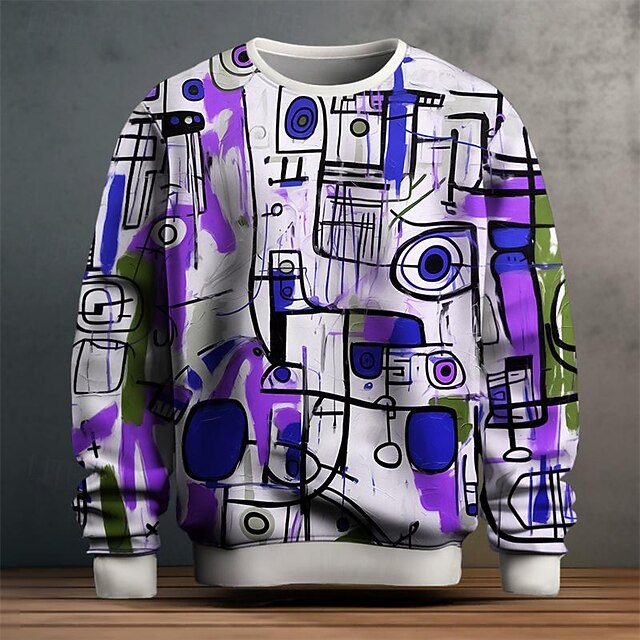 Graffiti Spray Pattern Print Men Pullover Hoodie