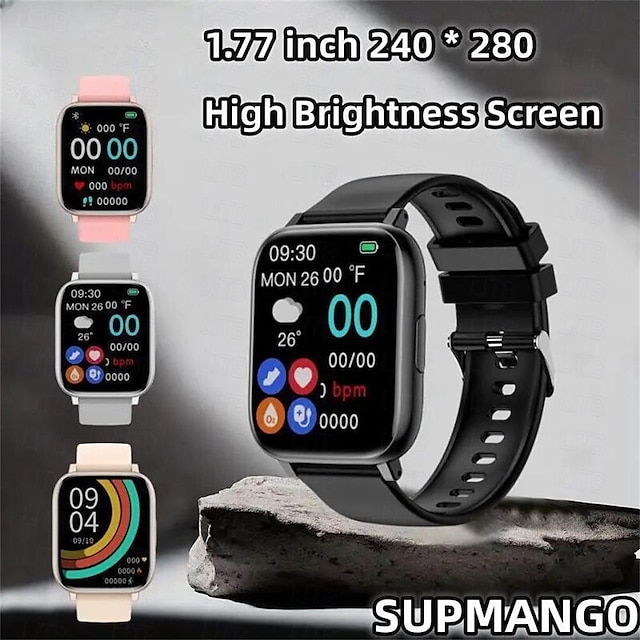  h9 smartwatch 1,77 stor skjerm helsemonitor bluetooth talk watch trening puls blod oksygen