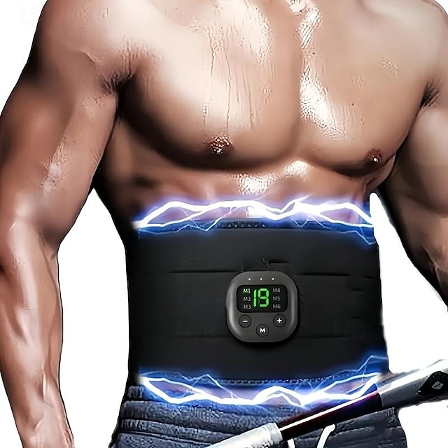  Rechargeable Body Massager Belt, Electric Abdominal Trainer Muscle , Smart Fitness Vibration Belt Unisex Man And Woman Gift Fitness Training Supplies