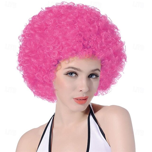  parrucca afro corta riccia crespa per donna uomo parrucche sintetiche resistenti al calore anni '70 divertenti parrucche per capelli cosplay per feste di San Patrizio