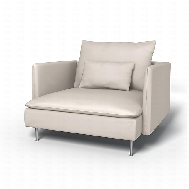  SÖDERHAMN Armchair Cover 100% Organic Panama Cotton Regular Fit With Piping Machine Washable IKEA SÖDERHAMN