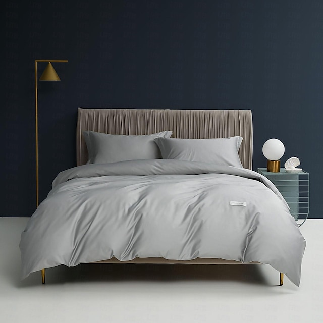  100 % bomull påslakan platt lakan påslakan fri kombination, 300 trådantal satin sängkläder av högsta kvalitet täcke överdrag örngott grå sängkollektion