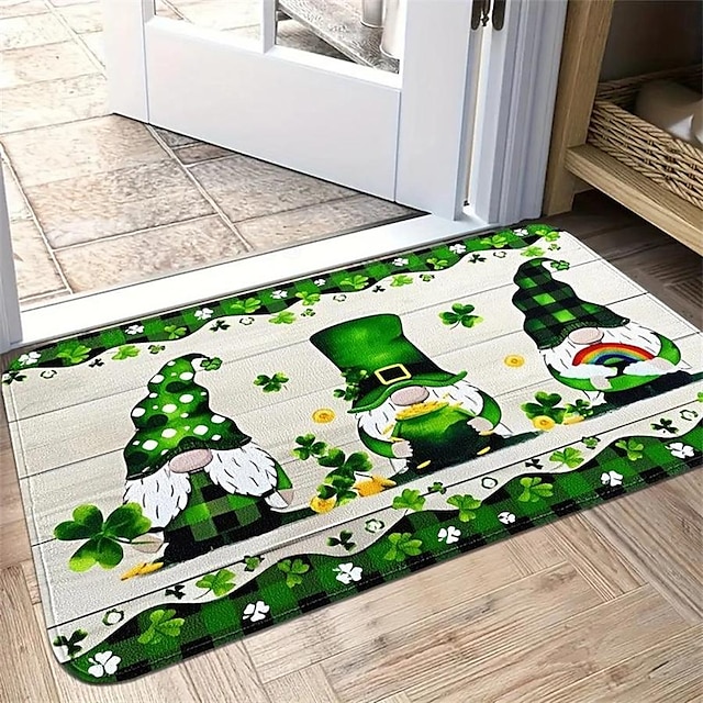  Saint Patrick's Day deurmat vloermatten wasbare tapijten keukenmat antislip oliebestendig tapijt binnen buiten mat slaapkamer decor badkamer mat entree tapijt kabouters