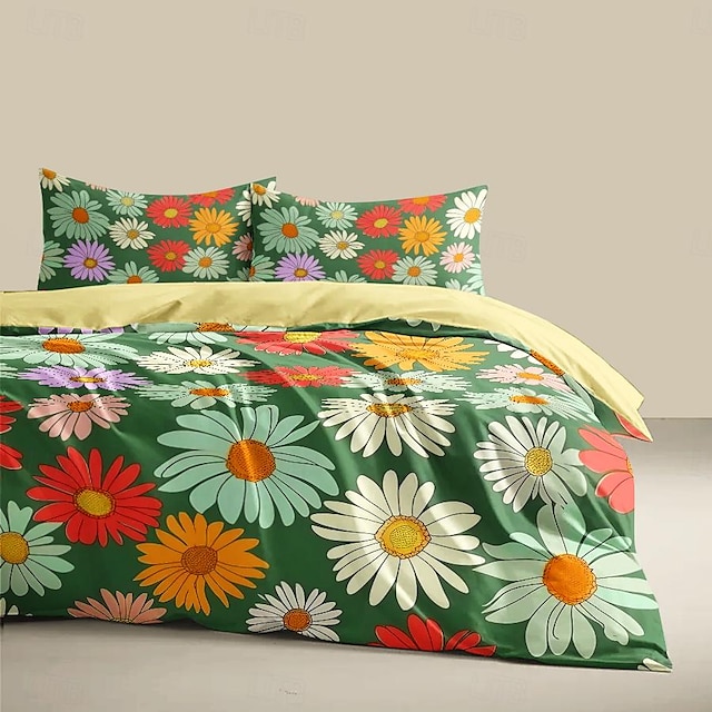  Bettbezug-Set mit Blumenmuster, weiches 3-teiliges Luxus-Baumwoll-Bettwäsche-Set, Heimdekoration, Geschenk, King-Size-Bettbezug