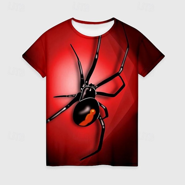  Dla chłopców 3D SPIDER T-shirt Koszula Krótki rękaw Druk 3D Lato Aktywny Sport Moda Poliester Dzieci 3-12 lat Półgolf Na zewnątrz Codzienny Regularny