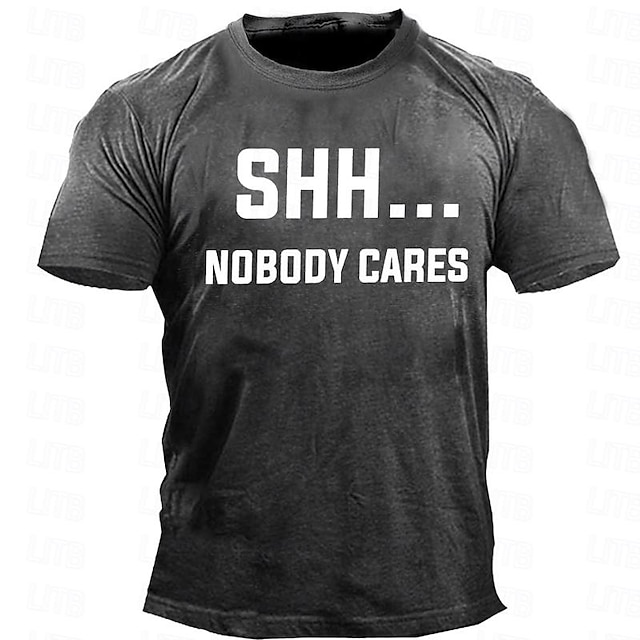 Nobody Cares Men's Street Style 3D Print T shirt Tee Sports Outdoor