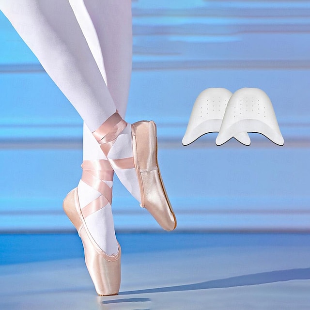  Women's Ballet Shoes Pointe Shoes En Pointe Dance and For Toes Soft Pads Supplies Training Performance Practice Ribbons Flat Heel Pink Lace-up Adults' / Satin