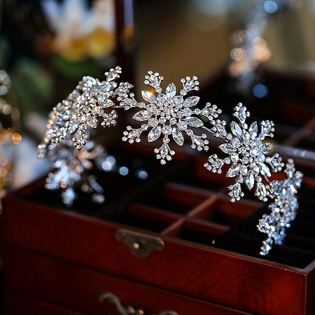  Diadema con forma de copo de nieve, tocado elegante, aro para la cabeza simple, accesorios para el cabello de boda, joyería