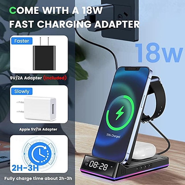  Multifunctional Portable Desktop 5-in-1 Wireless Charger Foldable Vertical Fast Charge