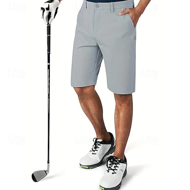 Mens Dress Shorts Work Shorts Golf Shorts Zipper Pocket Plain Breathable Soft Casual Weekend