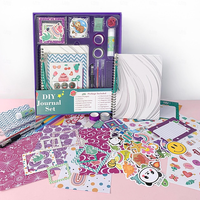 kit de diário diy para meninas - ótimo presente para meninas de 8 a 14 anos - ideias legais de presentes de aniversário para adolescentes - arte divertida e fofa & kits de artesanato para adolescentes