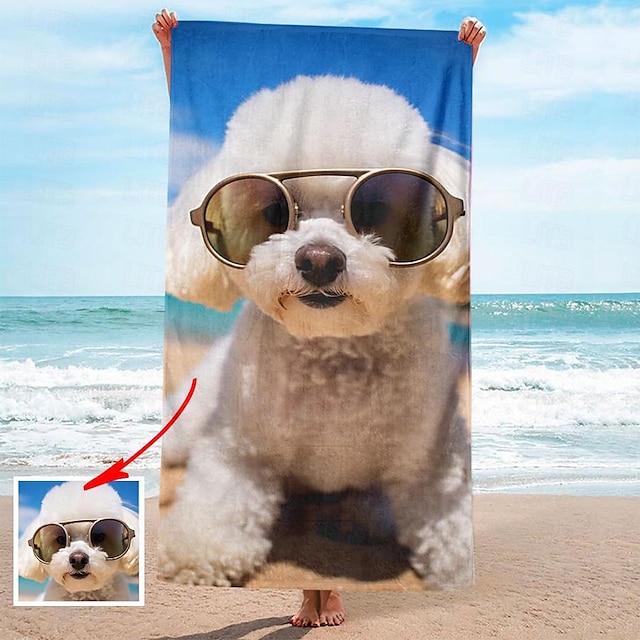  مناشف الشاطئ المخصصة مع منشفة حمام الصور مناشف الشاطئ الشخصية مع الصورة، هدية شخصية للعائلة أو الأصدقاء 31 