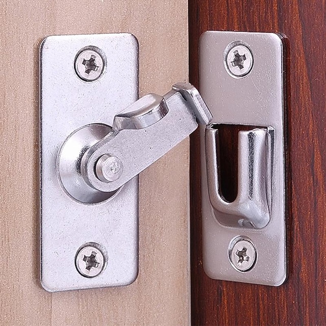  kraftig 304 dørlåselås i rustfritt stål, 90 graders spenne flip-lås rett vinkel dørlås låsespak låselås kraftig sikkerhetsdørlås