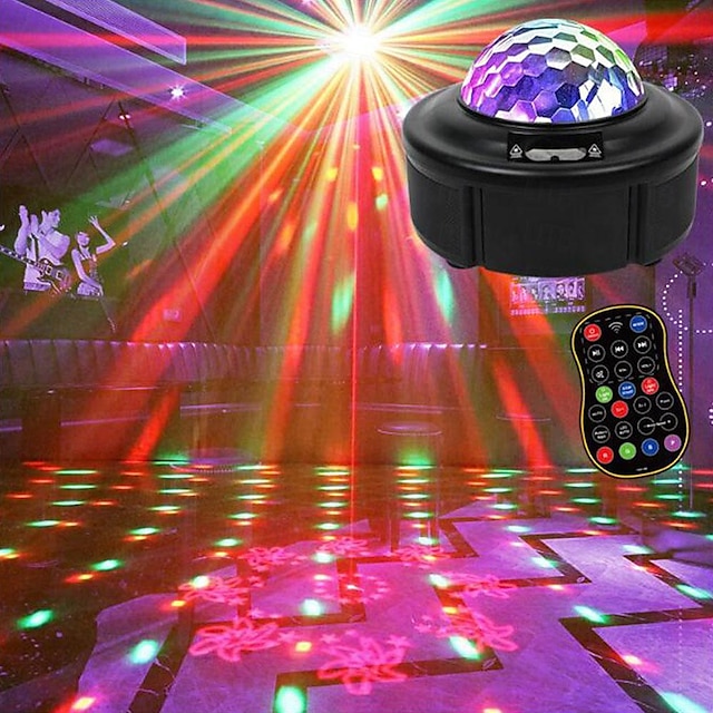  led magisk boll fest blixtljus inomhus roterande färgglad laser ktv hoppa di blixt scenljus bluetooth musik projektionsljus