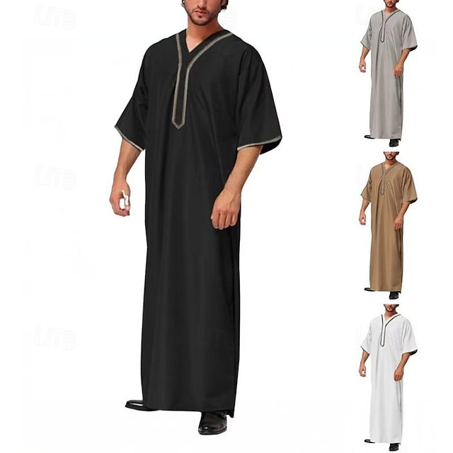  Men's Robe Thobe / Jubba Religious Saudi Arabic Arabian Muslim Ramadan Adults' Blouse