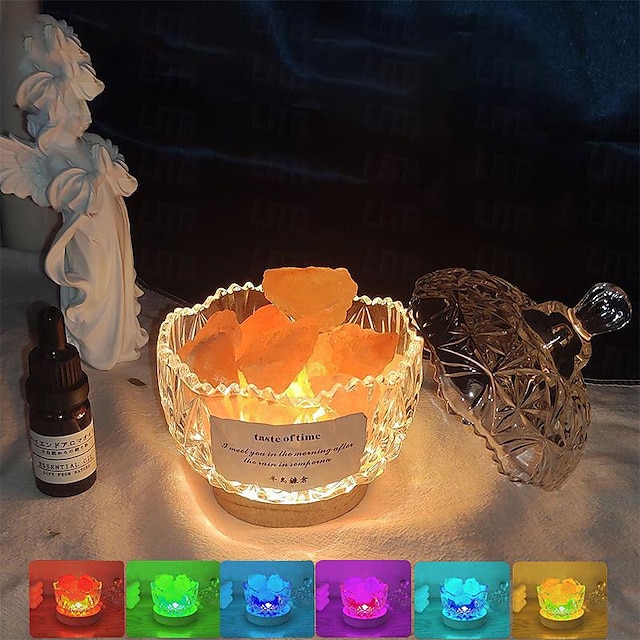  flammefri aromaterapilampe diffuser stein soverom bordlampe skrivebord kreativ nattlys