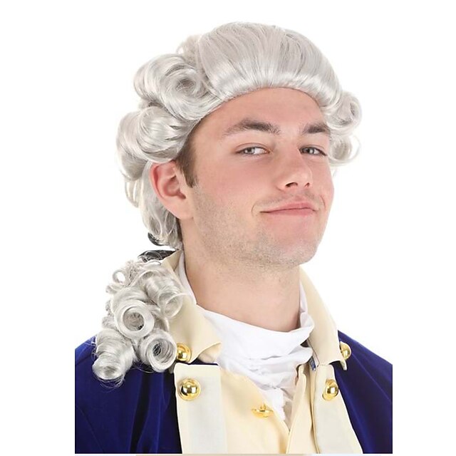 American Colonial Powdered Wig for Men Halloween Wigs Halloween Wigs3