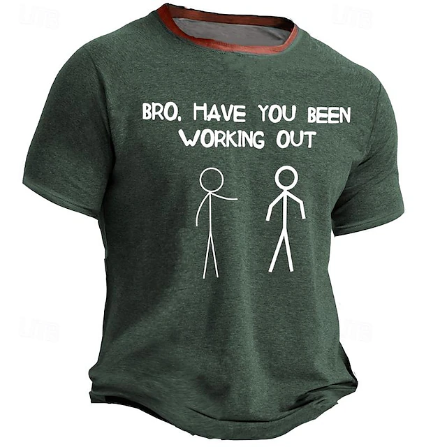 Men's Graphic Cartoon Letter T Shirt Short Sleeve T shirt 3D Print Crew Neck Shirt Daily Designer Casual Sports Outdoor Holiday Going out Navy Blue Army Green Dark Blue Spring & Summer Clothing 9