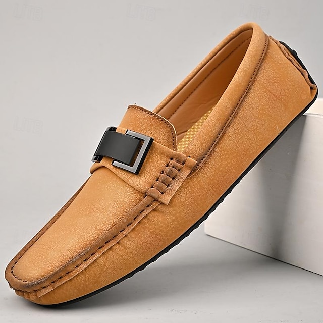  Men's Loafers & Slip-Ons Comfort Loafers Leather Loafer Black Light Grey Brown