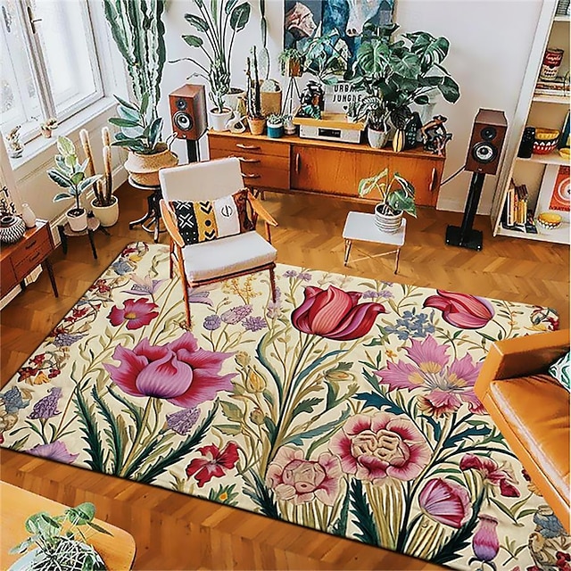  pianta di tulipano vintage tappeto da cucina tappetino da cucina antiscivolo a prova di olio tappetino soggiorno tappeto indoor outdoor mat arredamento camera da letto tappetino da bagno tappeto