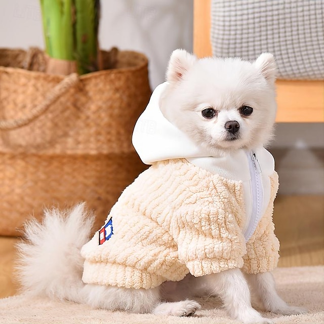 Dog Cat Hoodie Fashion Cute Outdoor Sports Winter Dog Clothes Puppy Clothes Dog Outfits Warm Yellow Costume for Girl and Boy Dog Plush XS S M L XL 2XL