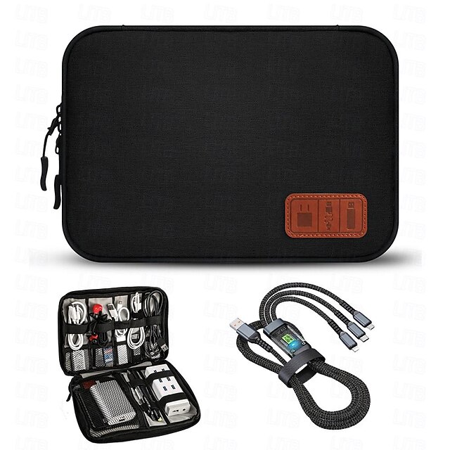  Set of 3 in 1 Charging Cable and Cable Organizer Bag, Multifunctional Digital Cable Storage Bag Portable Electronic Accessories Storage Bag Hard Drive Charger Power Supply Organizer Bag