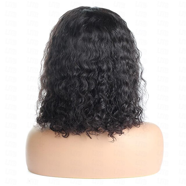 Remy Human Hair 13x4 Lace Front Wig Bob Short Curly Wave Wigs with Baby