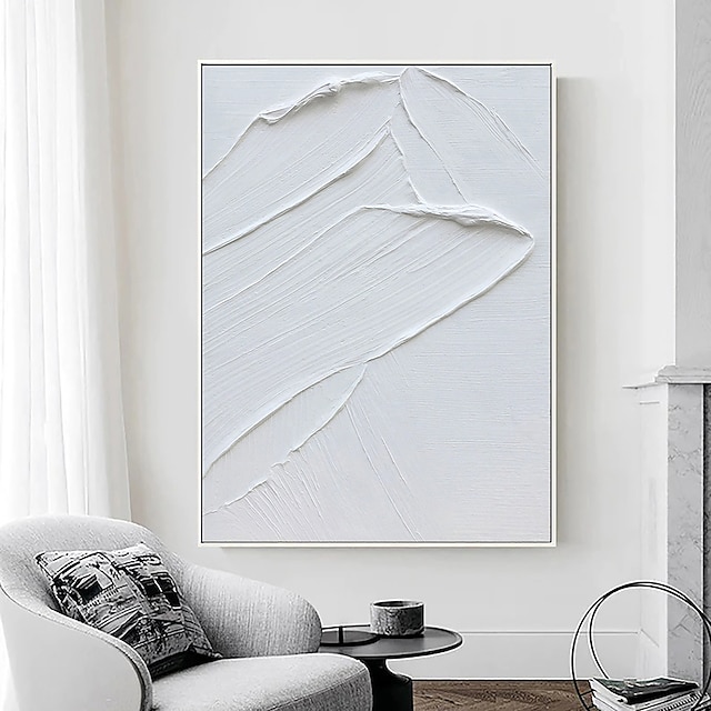  Hand Painted Wall Art Abstract white Oil Painting On Canvas Modern Oil Painting Hand Painted Large oil painting Wall Art For Home Decor ready to hang or canvas