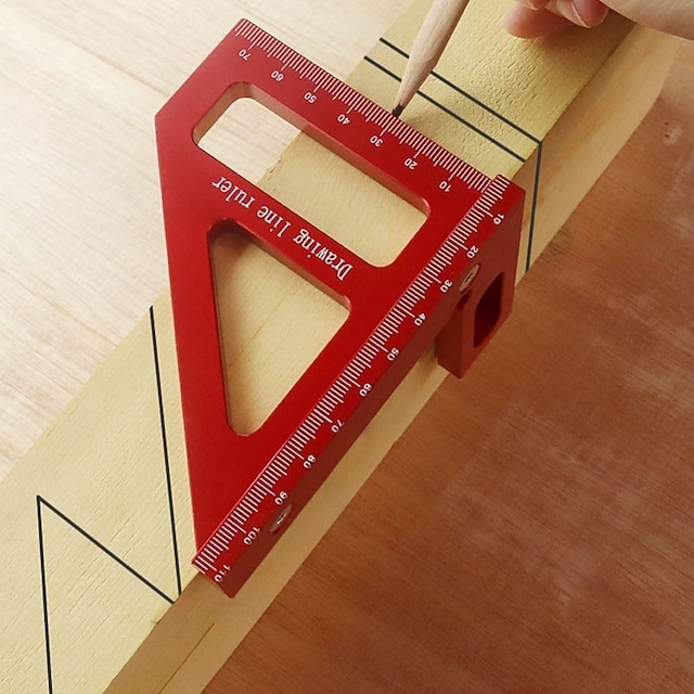 3D MultiAngle Measuring Ruler,45/90 Degree Aluminum Alloy Woodworking
